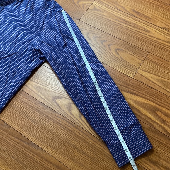 Bristor & Bull men’s blue geometric print 💯cotton button down shirt L/s 2XL 🌞 - Picture 12 of 15